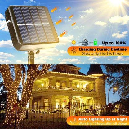 Solar Outdoor String Lights with 8 Modes