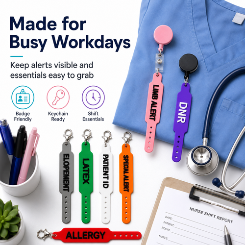 🏥 Hospital Wristband Charm | Nurse Badge & Keychain Accessory🩺