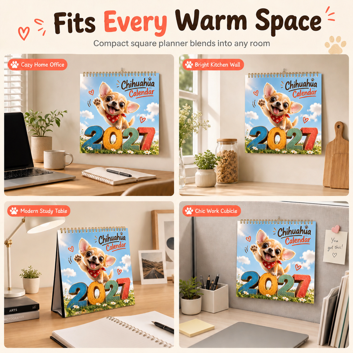 🎄🎁Christmas Sale 🐕Chihuahua 12 Month Wall Calendar