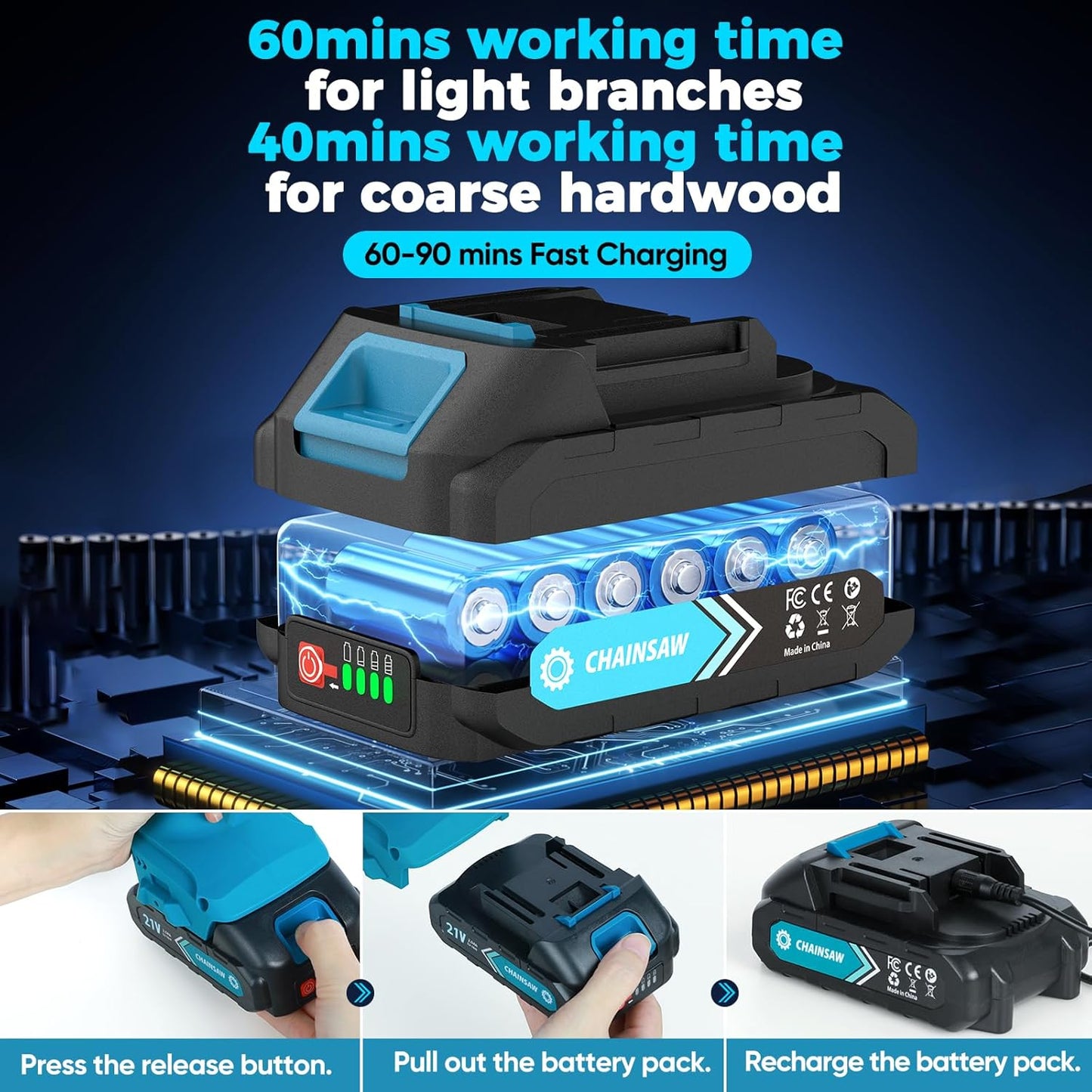 ⚡ 6-Inch Cordless Mini Chainsaw – Cut Faster, Work Easier