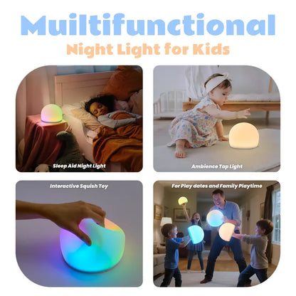 💡 WattBubble™ 29-Color Sensory Squishy Tap Light – Rechargeable BPA-Free Silicone, Anti-Blue Light & 8H Sleep Dimming