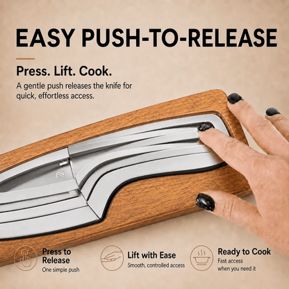 4-Piece Magnetic Kitchen Knife Set | VG10 Japanese Steel & Space-Saving Nesting Design