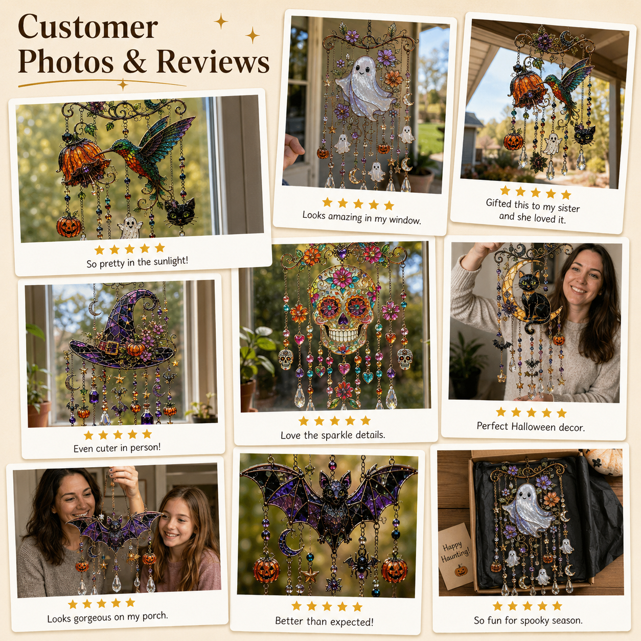 🔥Last Day 49% OFF - Halloween Suncatcher Wind Chime