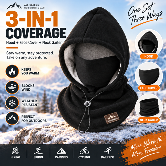 🔥Limited Time 49% OFF🔥Winter Fleece Balaclava Hood – 3-in-1 Face & Neck Gaiter