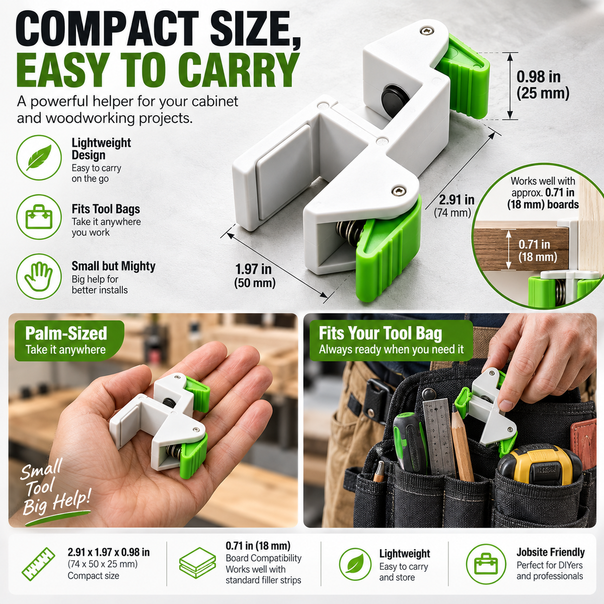 🛠️ Cabinet Installer’s Third Hand – Dual-Side Filler Clamp for Aligning, Scribing & Marking