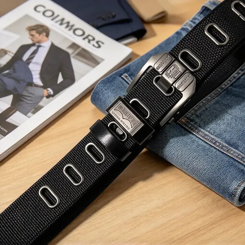 Unisex Minimalist Stylish Waistband - Buckle-Free Men's Belt, Holeless Strap