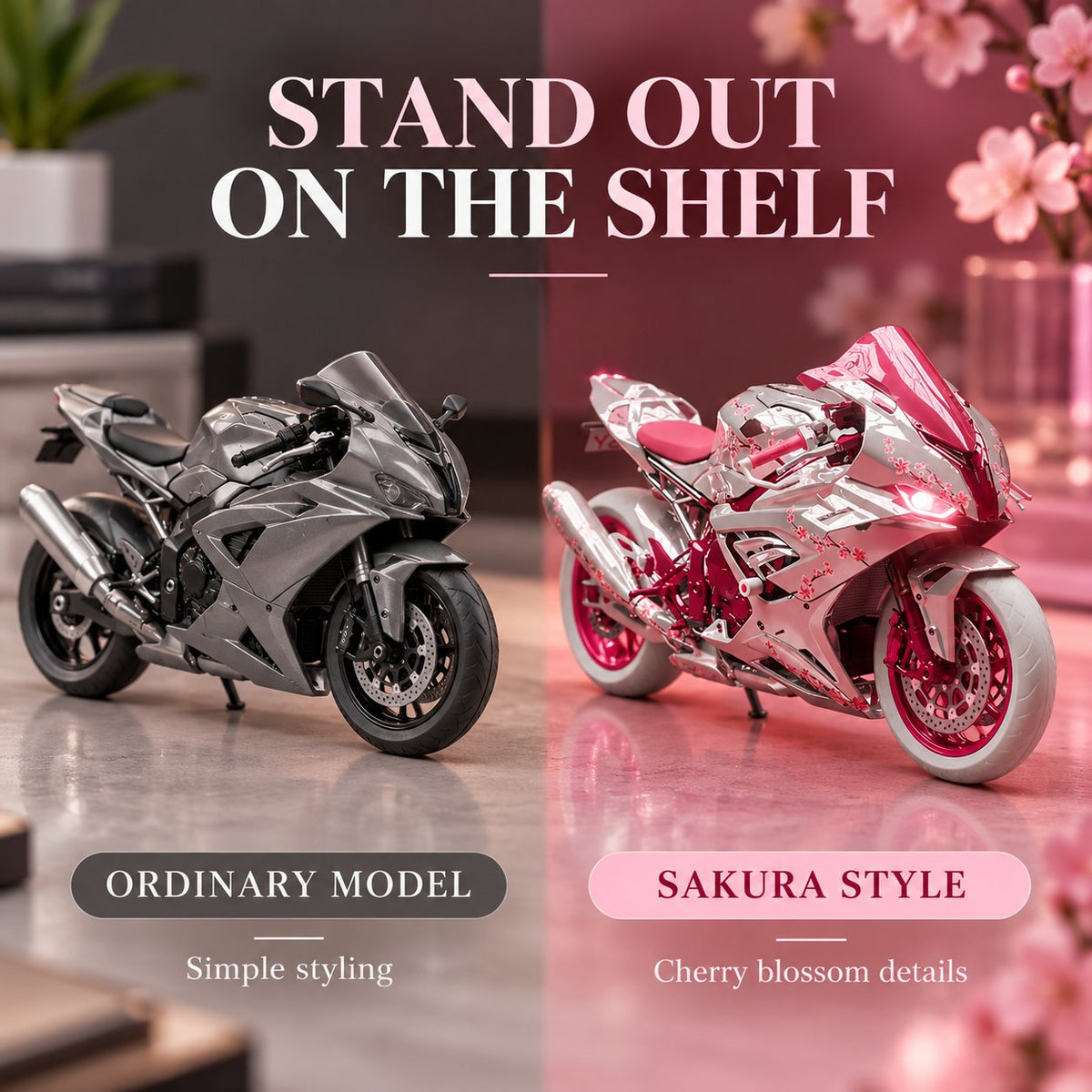 🌸 Sakura chrome Superbike -Cherry Blossom & Chrome 3DMotorcycle Concept Art