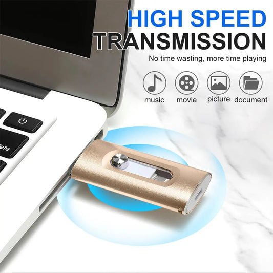 4-in-1 Portable Flash Drive for iPhone, Android & PC – High-Speed USB/Type-C Memory Stick ⚡📱