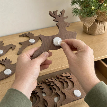 🦌✨Santa & 6 Reindeer LED Wall Décor – Peel, Press & Glow