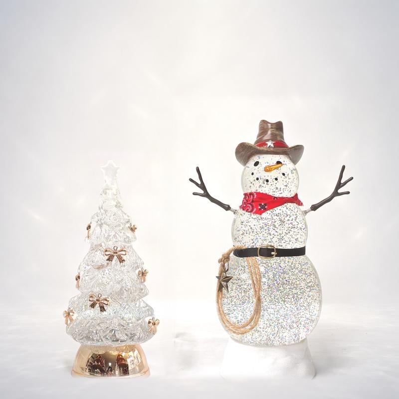 Cowboy Snowman + Bow Tree