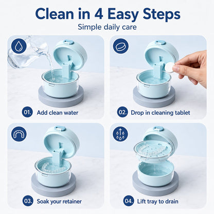 3-in-1 Retainer Case – Soak, Drain & Store