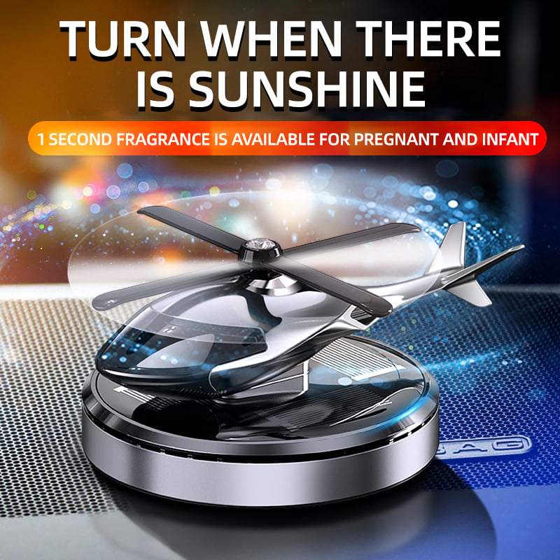 🚁Turn Sunlight Into Motion — Solar Helicopter Car Aroma Diffuser
