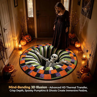 🔥3D Skeleton Vortex Halloween Rug