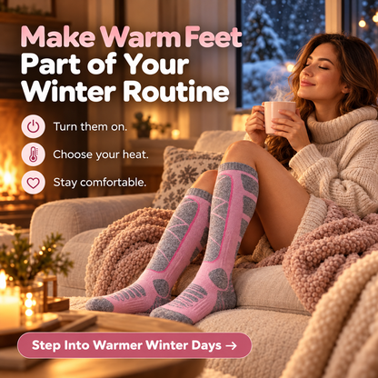 🔥 WarmStep  Rechargeable Heated Socks – Adjustable Heat for Cold Weather