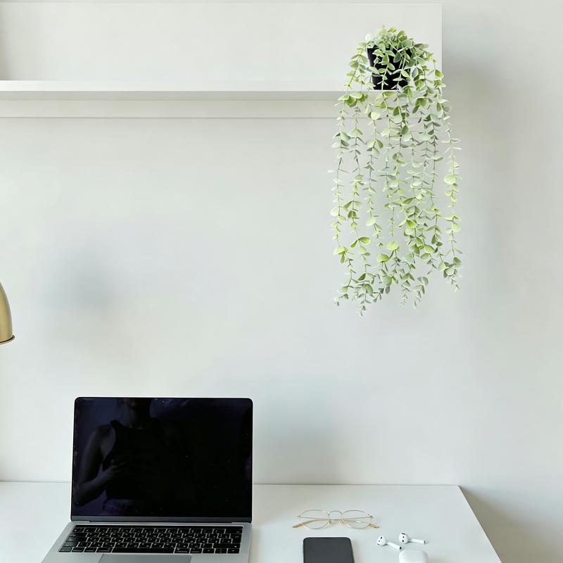 🌿3 Pack Artificial Hanging Potted Plants | Fake Hanging Greenery for Home, Office, Shelf, Wall, Balcony, Patio Decor