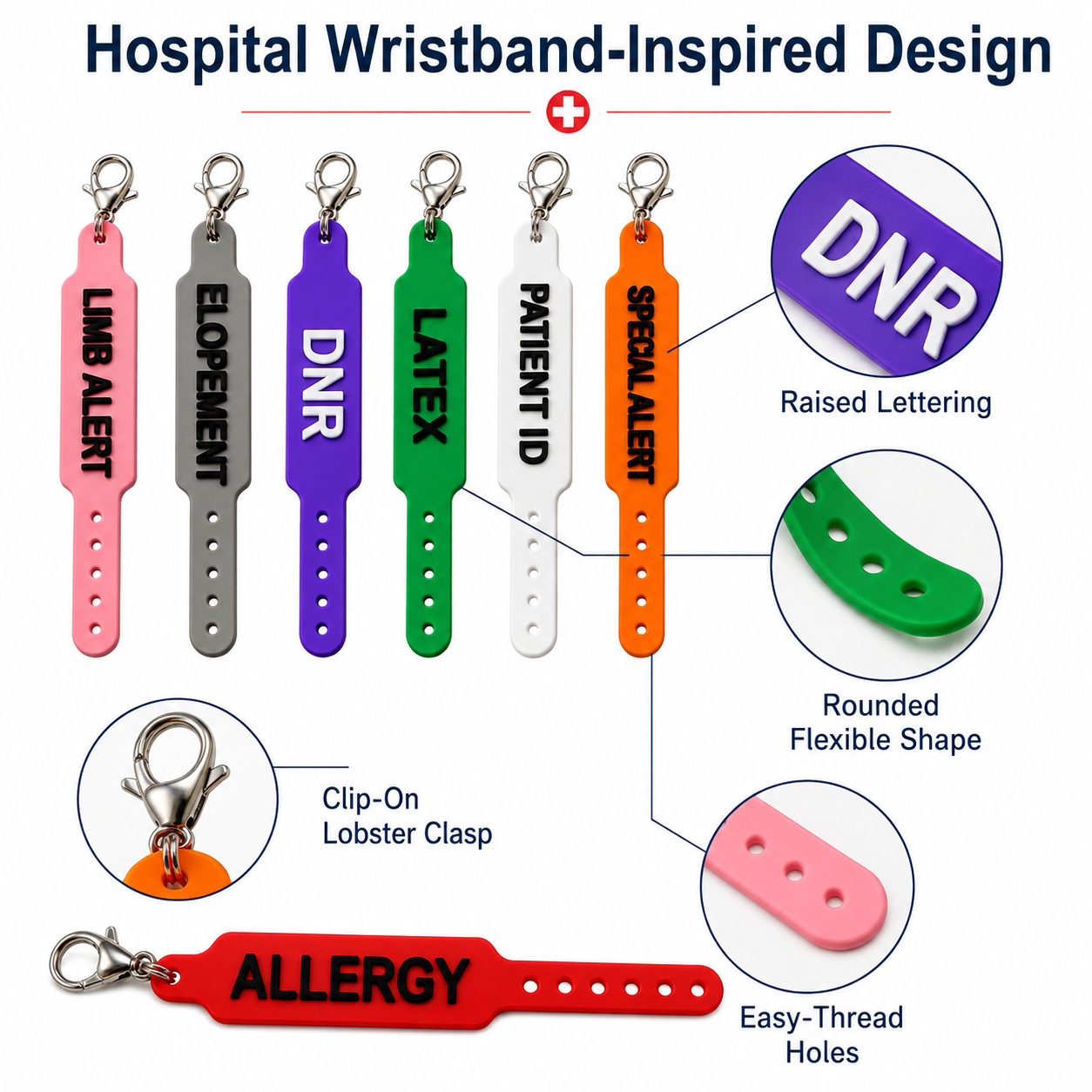 🏥 Hospital Wristband Charm | Nurse Badge & Keychain Accessory🩺