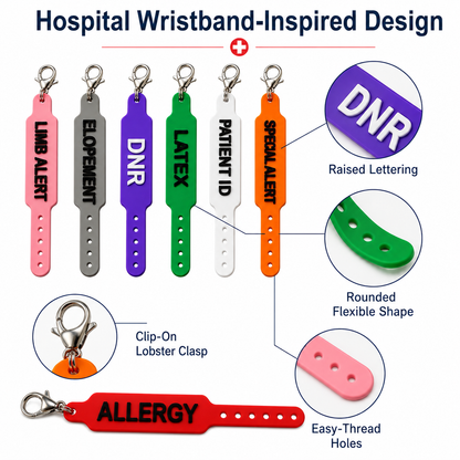 🏥 Hospital Wristband Charm | Nurse Badge & Keychain Accessory🩺