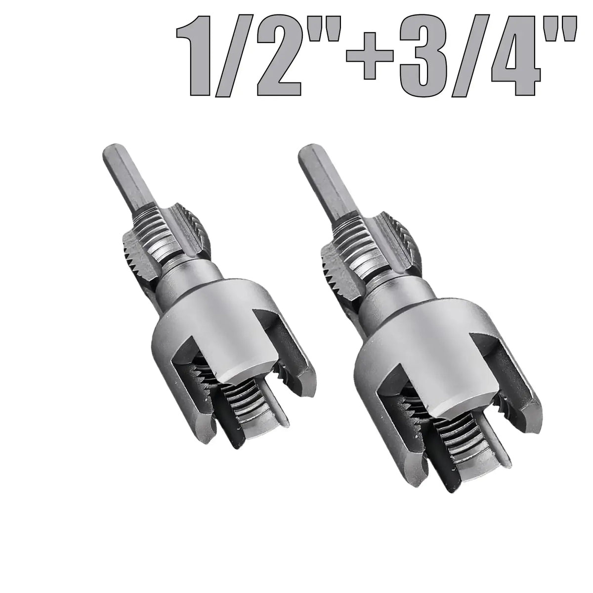 Drill-Powered Pipe Thread Cutting Bit — Internal & External Threading for 1/2' & 3/4' Plastic Pipes