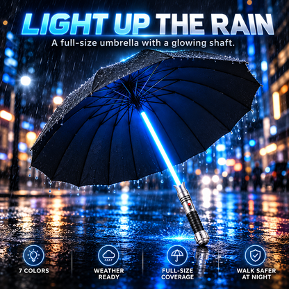 ⚡🌂 Glowing Umbrella – LED Light-Up Sword-Style Umbrella , Futuristic Rain Gear & Unique Gift for Sci-Fi Fans 🎁