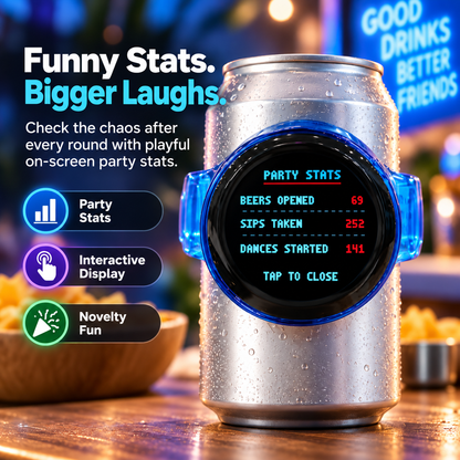 🎮 Interactive Pixel Party Can Companion – Motion-Responsive Mini Game Drink Gadget