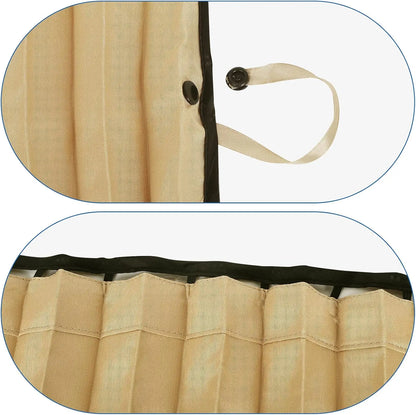 4-Piece Beige Magnetic Car Side Window Sun Shades – UV Protection & Privacy Curtains