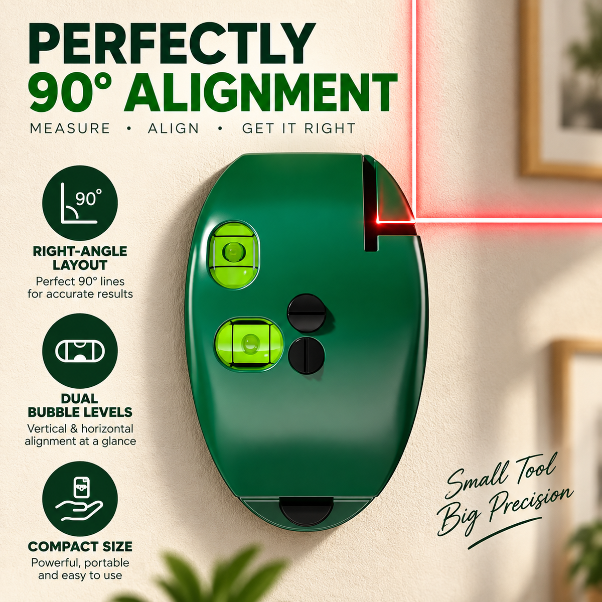 📐90 Degree Electronic Red Light Scale Red Light Level Green Light Level Self