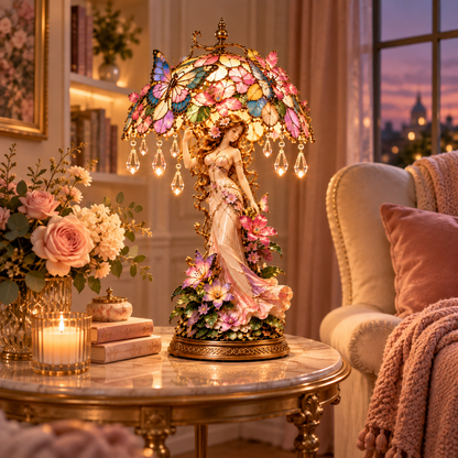 🦋 Butterfly Blossom Fairy Accent Lamp – Warm Floral Glow