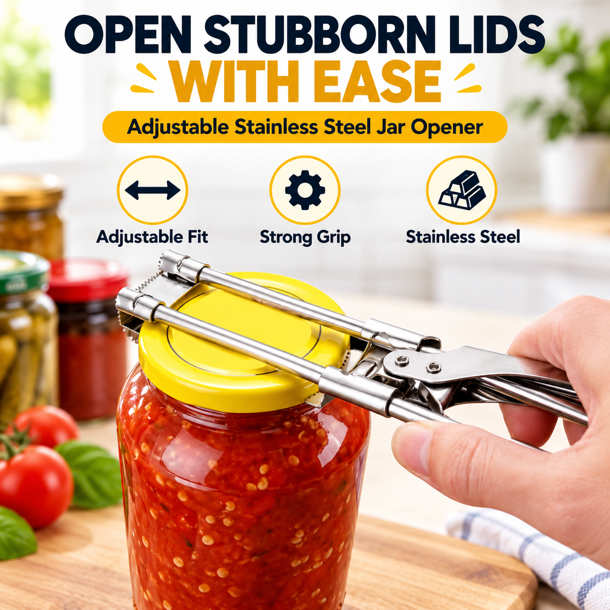 Adjustable Stainless Steel Jar Opener
