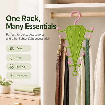 🧥V-Shaped Accessory Organizer | 10 Hooks for Belts, Ties & Scarves