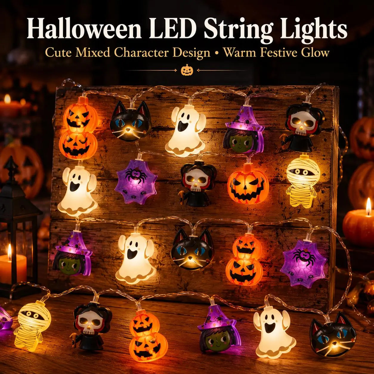 🎃USB-Powered Pumpkin LED String Lights