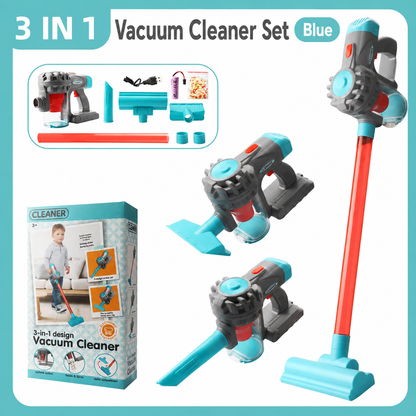 🧹 3-in-1 Kids’ Real-Pickup Vacuum – Rechargeable Pretend Cleaning Toy