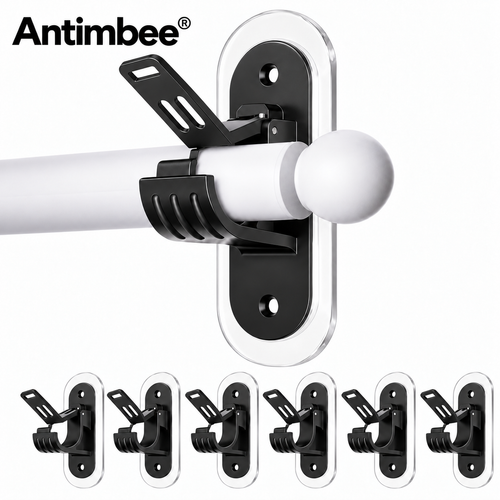 No-Drill Curtain Rod Brackets – Easy Peel & Stick, 4-Pack