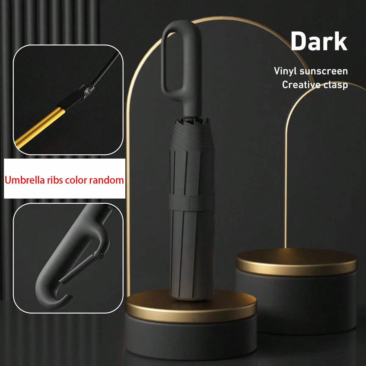 Automatic Folding Umbrella, 1 Count/60pcs Portable Rain Umbrella with Loop Buckle