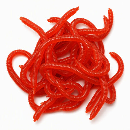 🎣Simulation Earthworm Soft Fishing Lures Shrimp Scented Artificial Worm Baits for Freshwater and Saltwater Pack of 50 or 100