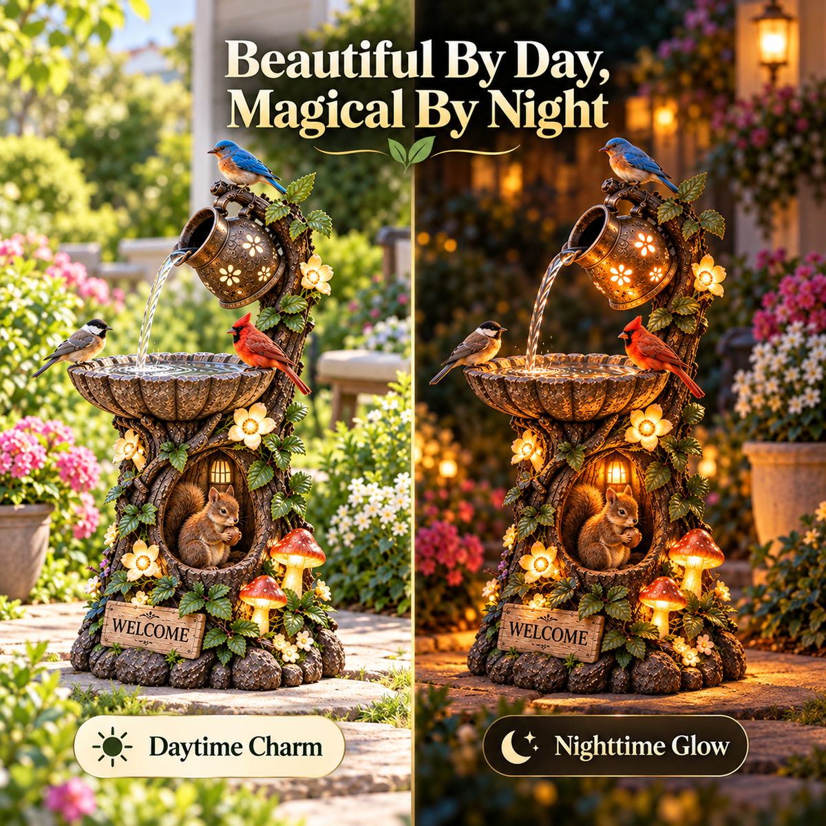 ⏰Limited Stock 49% OFF -🐿️ Solar Birdbath Fountain Garden Decor