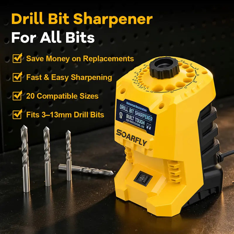 ⚒️Electric Drill Bit Sharpener for 3–13 mm HSS & Carbon-Steel Bits