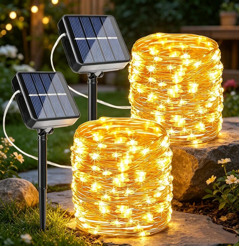 Solar Outdoor String Lights with 8 Modes