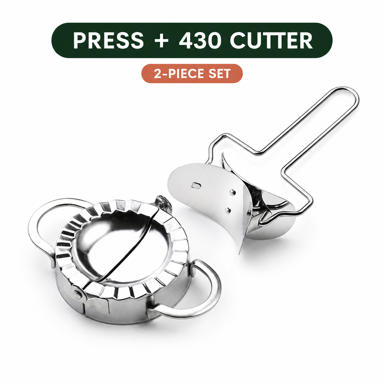 🥟 Steel DumStainless pling Maker & Dough Cutter Set – Roll, Fill, Press & Seal with Ease