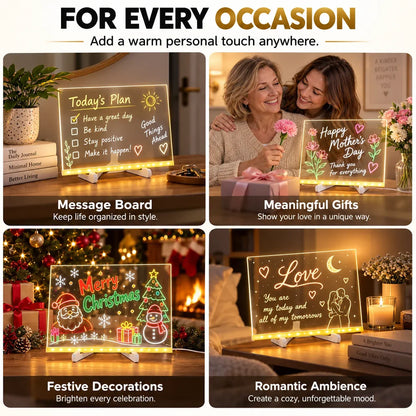 ✨ Reusable Acrylic LED Message Board – Write, Glow & Create