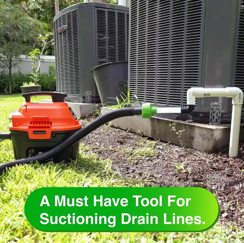 AC Drain Line Cleaner Adapter – Clear-Tube Wet/Dry Vac Attachment