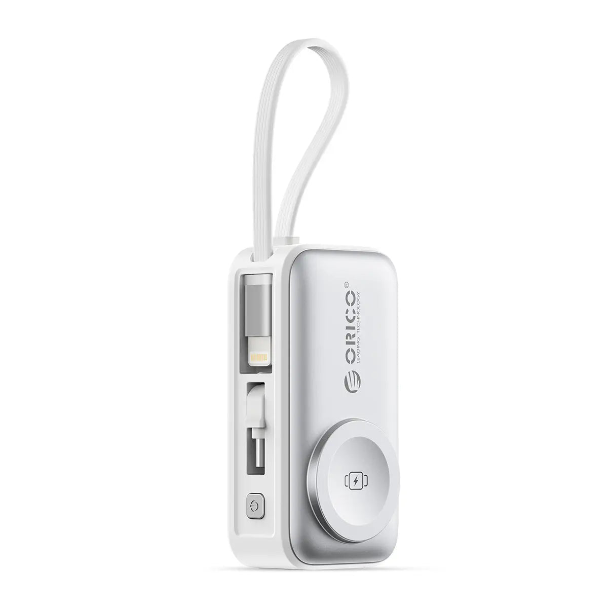 4-in-1 Folding Chargeable Portable Power Bank with Integrated Cable
