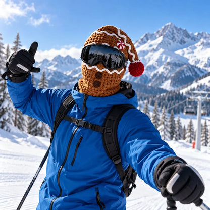 🎅🏂 3D Christmas Knit Ski Mask | Warm Full-Face Cover in 3 Festive Styles for Ski Trips, Parties & Winter Adventures ❄️