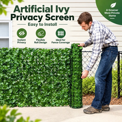 🌿 Artificial Ivy Privacy Screen – Flexible Fence & Balcony Greenery