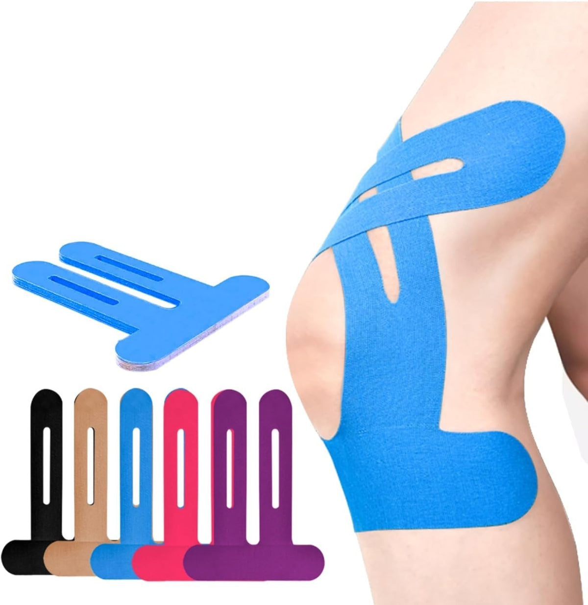 Pre-Cut Kinesiology Knee Tape – Flexible No-Cut Athletic Tape