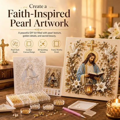 🔥Limited time 70% OFF -✝️ DIY Jesus Pearl Art Kit | 3D Pearl-Style Christian Artwork for Prayer Corners & Faith Gifts