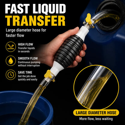Manual Siphon Pump Kit – Easy Fuel, Water & Oil Transfer