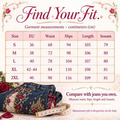 💖Fairytale-Inspired Statement Flare Jeans