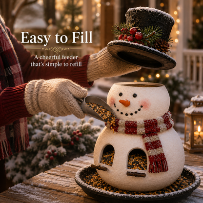 ⛄ Snowman Christmas Bird Feeder – Festive Hanging Feeder for Winter Gardens