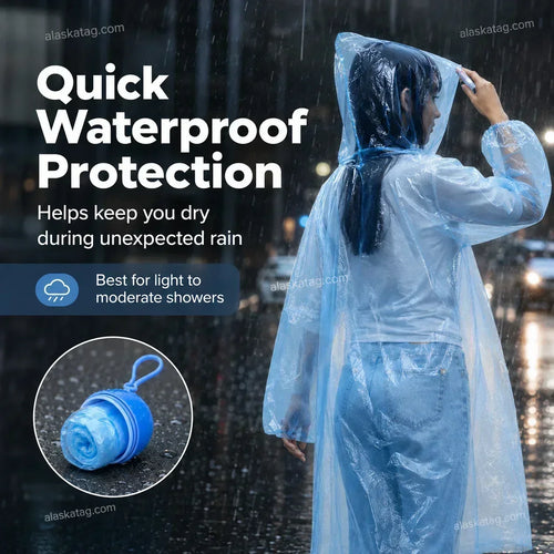 🌧️ 3 PCS Pocket Emergency Rain Poncho – Compact Clip-On Capsule