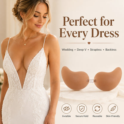 🏆LAST DAY SALE 30% OFF🔥Invisible Lift Adhesive Bra Inserts | Strapless Push-Up Bra for Wedding, Deep V & Backless Dresses